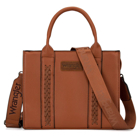 Wrangler Tote Bag for Women Top Handle Handbags Satchel Bag Shoulder Bag Purse for Women with Crossbody Strap LG-WG70-8120DBR