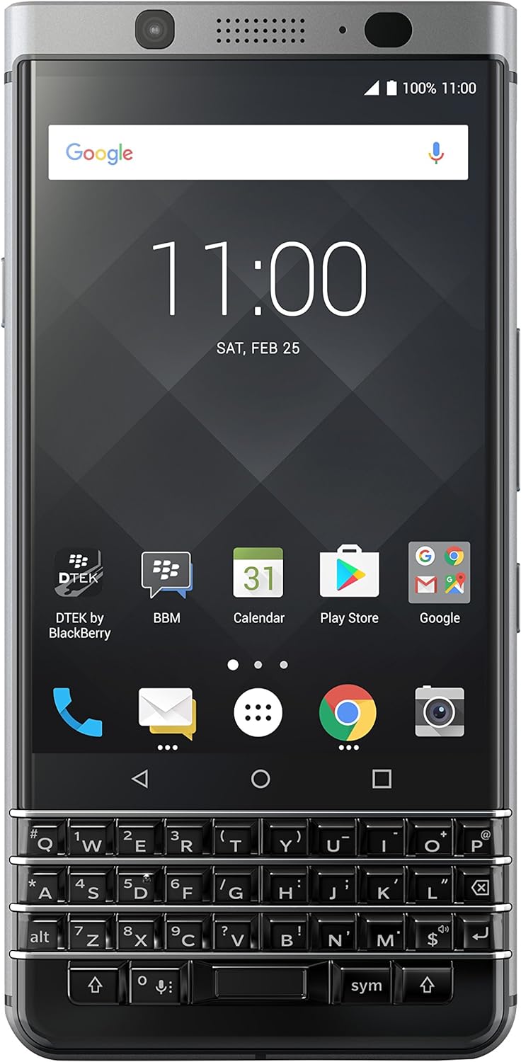 BlackBerry KEYone 32GB 3GB RAM UK SIM Free Single SIM Smartphone Silver, Black