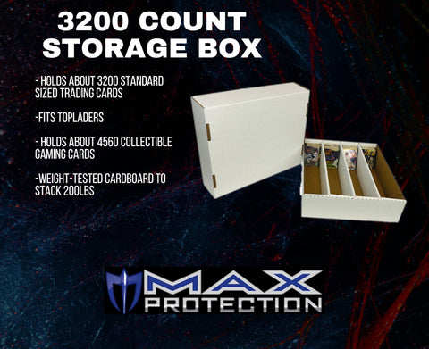 (10) 3200 Count Corrugated Cardboard Storage Boxes by Max Pro for Baseball, Football, Basketball, Hockey, Nascar, Sportscards, Gaming & Trading Cards Collecting Supplies FULL LID