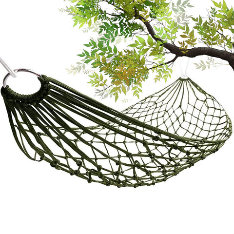 Mesh Rope Hammocks for Outside - Sleeping Nylon Hammock Camping - 8ft Hammock Large Weight Limit Swing Mesh Hammock Large Hammocks for Outside Nylon Hammocks 8 Foot Hammock Sleeping Hammock Tree