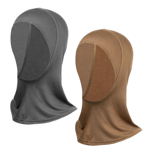 Molain 2Pcs Hijab Caps for Women, Hijab Headscarves Stretchy Hijab Bottom Caps Elastic Hijab Underhead Scarves Full Coverage Breathable Hijab Caps (Gray+Khaki)