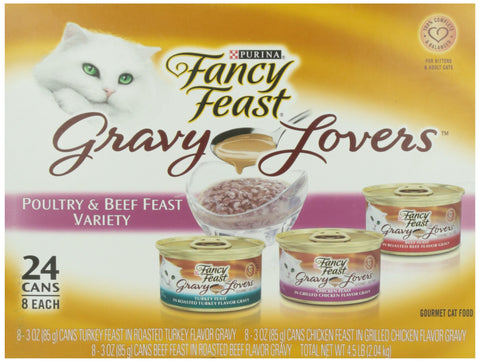 Fancy Feast Purina Gravy Lovers Poultry and Beef Feast Variety, 4.5 lb