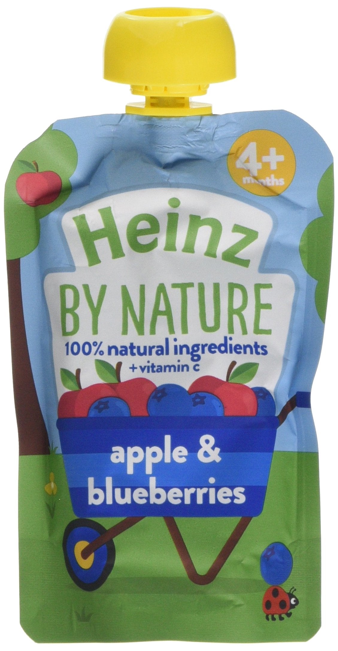 Heinz Apple and Blueberry Fruit Puree Pouch, Pack of 6 (600 g)