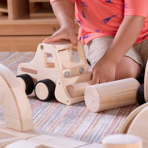 Guidecraft Wooden Front Loader: Vehicle Play Set, Kids learning and Educational Dramatic Play Toy