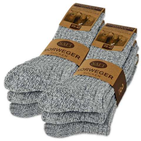 sockenkauf24 6 Pairs Norwegian Socks with Wool Men Women Winter Socks Black Grey Anthracite (9-11, 6 Pairs | Grey)