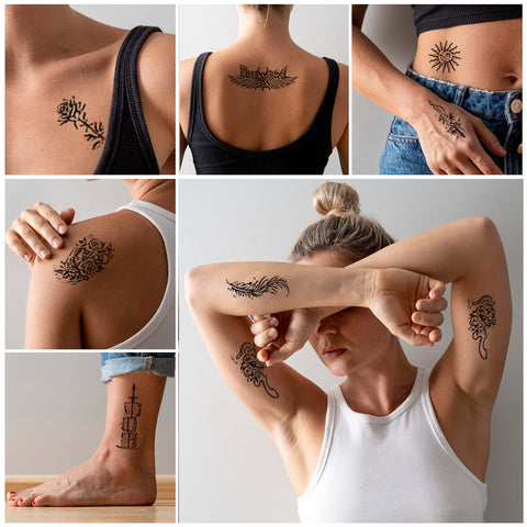 60 Sheets Temporary Tattoo for Adults and Kids, Long Lasting Tattoo Stickers for Women Waterproof, Fake Tattoos That Look Real and Last Long