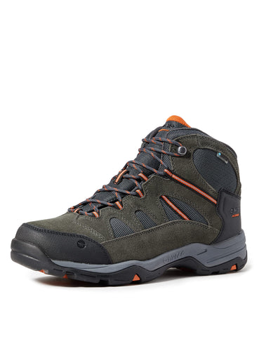 Hi-Tec Men's Banderra Ii Wp Wide High Rise Hiking Boots, Grey Charcoal Graphite Burnt Orange 51, 9 UK