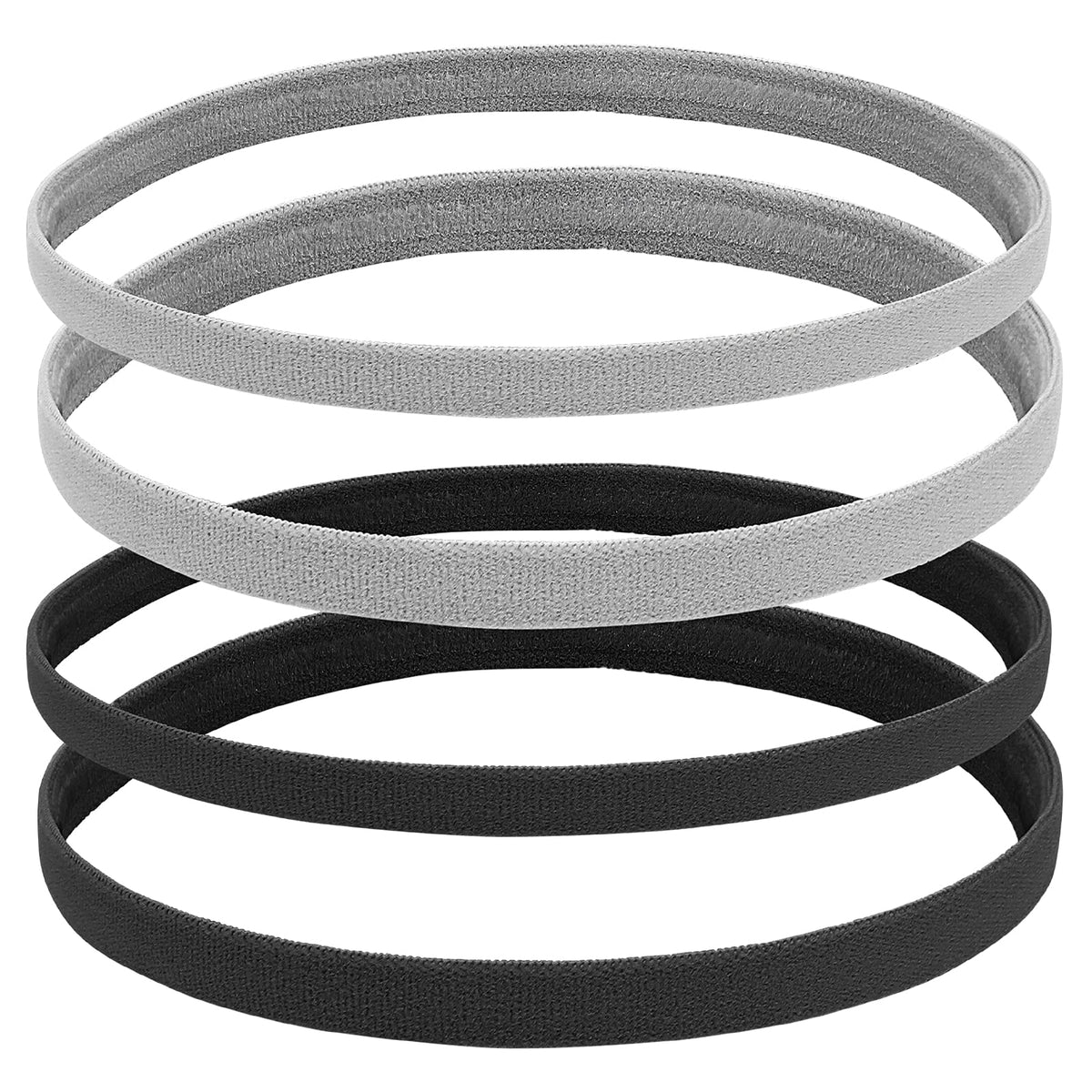 Molain Elastic Non-Slip Sports Headbands 4 Pieces Athletic Exercise Sport Football Headbands Silicone Grip Hairband Mini Sweatband