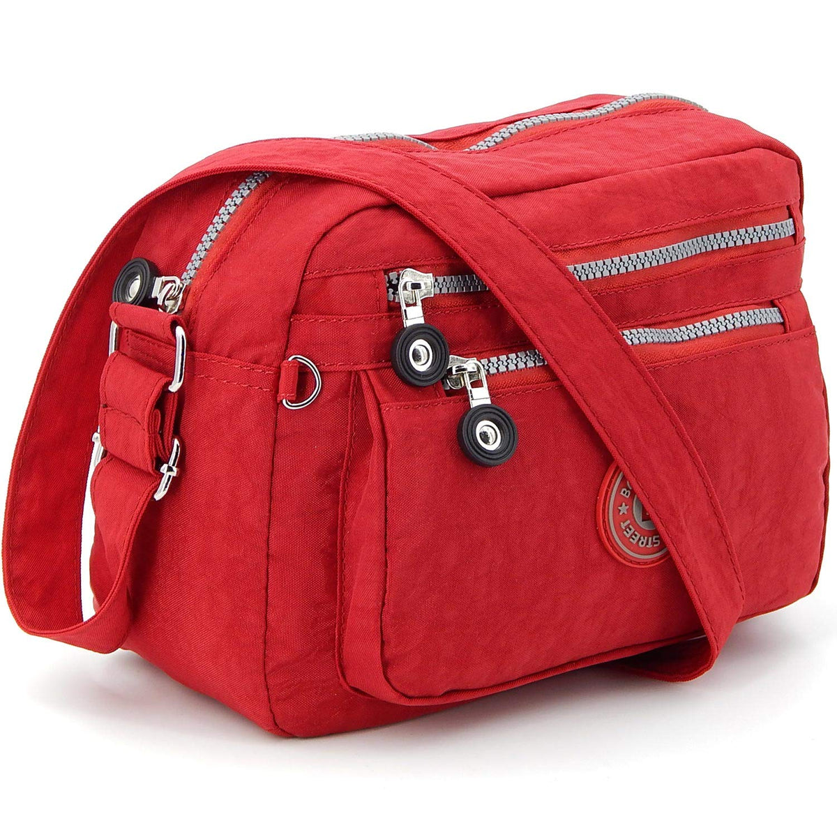 ekavale - Small shoulder bag made of water-repellent nylon - handbag for women and girls - crossbody bag - lightweight shoulder bag. Red Size: Small