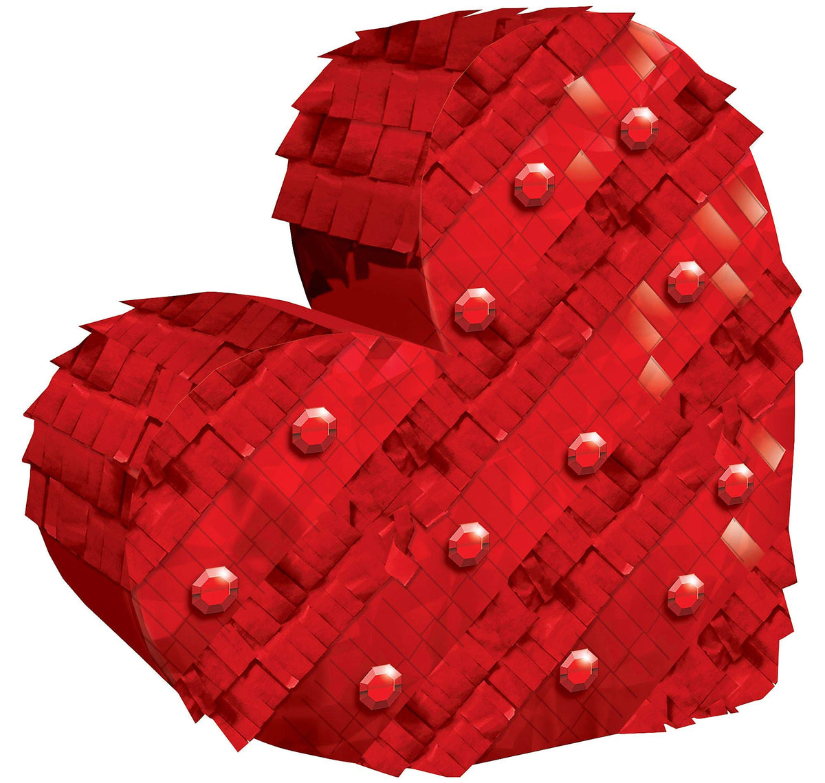 amscan 14.6cm x 14.8cm Mini Pinata Heart Foil Decoration 1 Pc, Multicolor