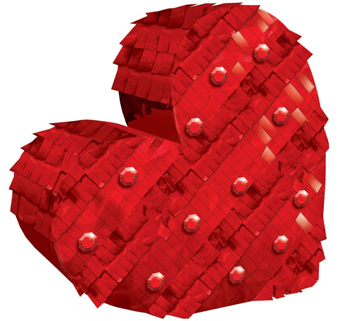 amscan 14.6cm x 14.8cm Mini Pinata Heart Foil Decoration 1 Pc, Multicolor
