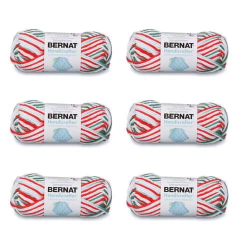 Bernat Handicrafter Cotton Mistletoe Yarn - 6 Pack of 42.5g/1.5oz - Cotton - 4 Medium (Worsted) - 80 Yards - Knitting/Crochet