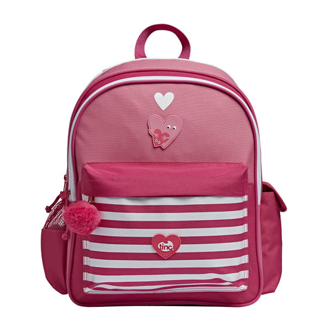 Tinc Unisex Kid's Pink Backpack Adjustable Primary School Bag for Girls & Boys | Hearts Design Medium Children's Rucksack, JBPKMAPK