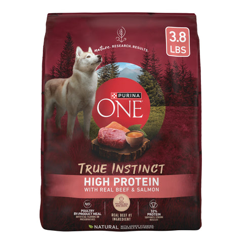 Purina ONE True Instinct High Protein Formula With Real Beef and Salmon Dry Dog Food - (4) 3.8 lb. Bags