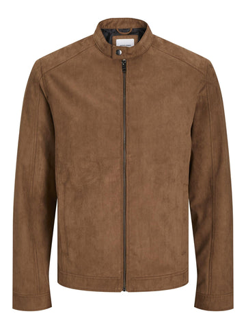 JACK & JONES Men's Jjedylan Clean Faux Suede Jacket Noos Leather, Cognac, XL