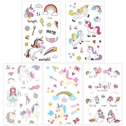 Konsait 145Pcs Magic Animals Temporary Tattoos for Kids Girls Cute Tattoo Party Supplies Great Girls Party Favors for Kids Birthday Party Goody Bag Pinatta Fillers(13 Sheets)