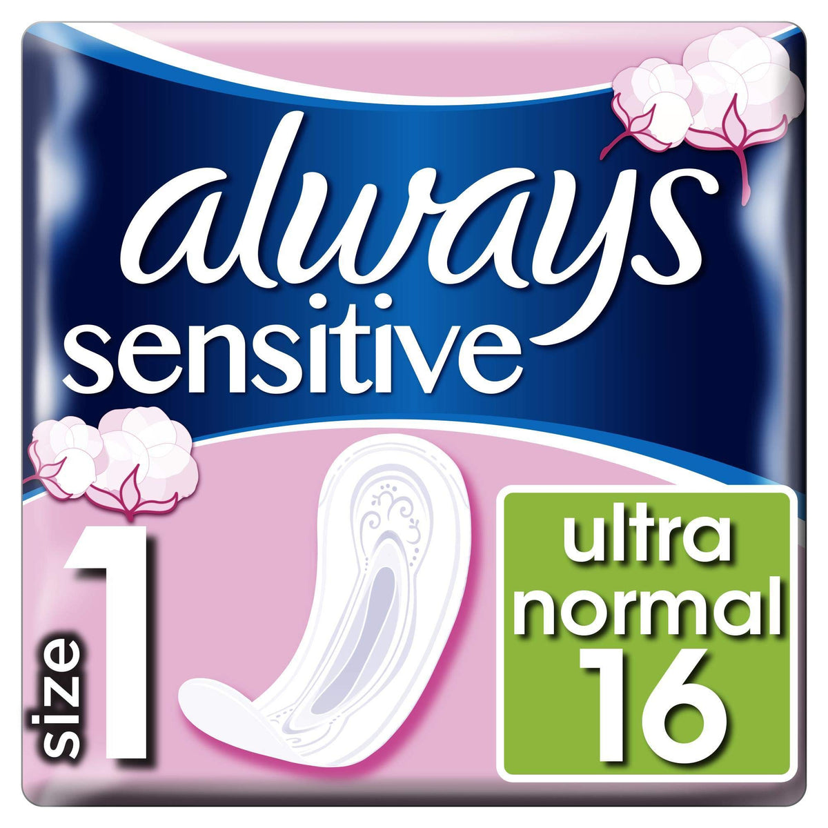 Always Ultra Sensitive Normal Sanitary Pads Size 1 Pack of 8 x 16