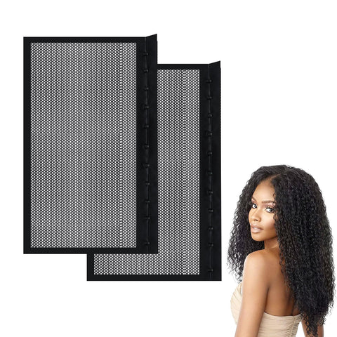 Obfuscate Lock Hair Stretcher for Curly Hair and Girls with Long Curls to Prevent Shrinkage - 2PCS Black Hair Net
