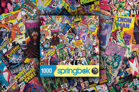 Springbok's 1000 Piece Jigsaw Puzzle Comic Books Galore - Made in USA
