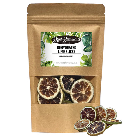 Drink Botanicals Ireland | Dried Dehydrated Dried Lime Slices Wheels | 100% Natural | Dry Limes for Garnishing Cocktails, Cooking, Baking, Wreaths Drinks | Citrus Fruit Slices | 40Grams | 17+ Servings