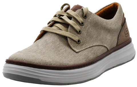 Skechers Men's Moreno Canvas Oxford Shoe, Stone, 10