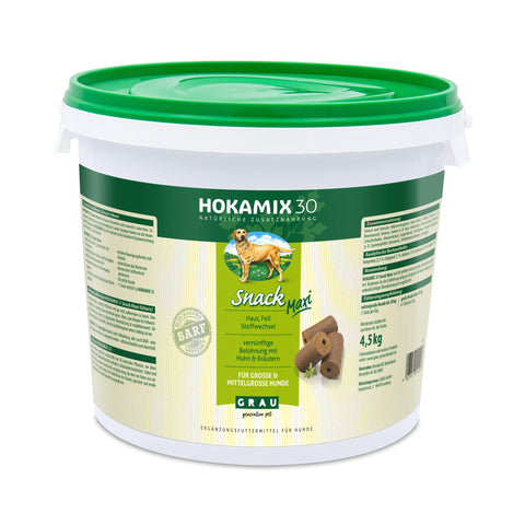 GRAU - the original - HOKAMIX30 Snack Maxi, the healthy preventive snack with 30 important herbs, pack of 1 (1 x 4.5 kg), supplementary food for dogs