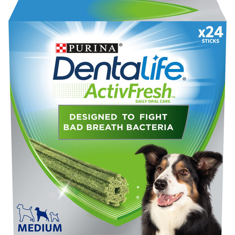 PURINA Dentalife | ActivFresh Medium Dog Treat Dental Stick 24 Sticks