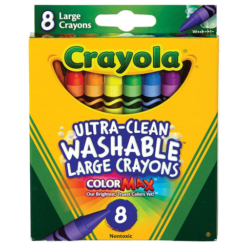 CRAYOLA Ultra Clean Large Washable Crayons, School Supplies, 8 Count