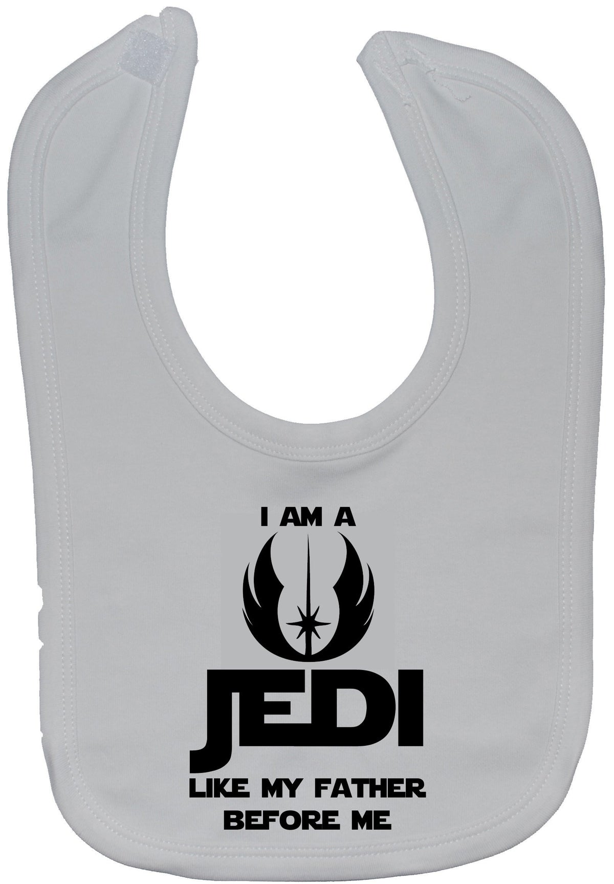 Acce Products I Am a Jedi Like My Father Before Me Baby Feeding Bib Touch Attached 0 to approx 3 Years - White