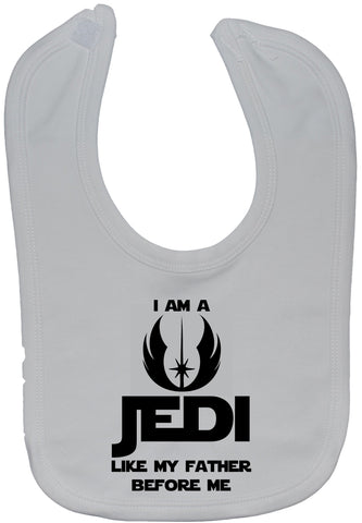 Acce Products I Am a Jedi Like My Father Before Me Baby Feeding Bib Touch Attached 0 to approx 3 Years - White