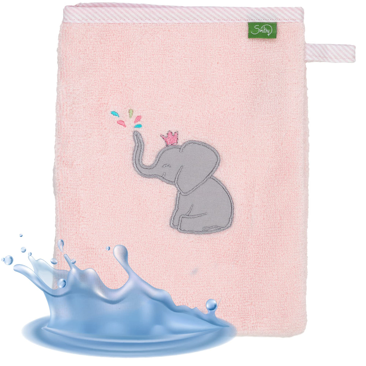 Smithy Face Cloth Baby Elephant 100% Cotton Terry Cloth Wash Mitt Children Boys & Girls Gift for Birth