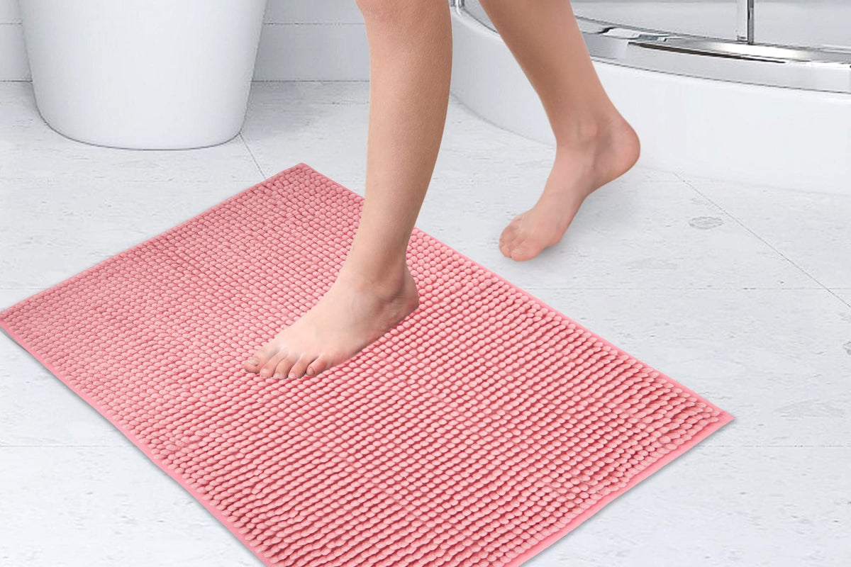 Emma Barclay Noodle Soft Touch Non-Slip Bathroom Rug in Pink - Shower Mat 40x60cm