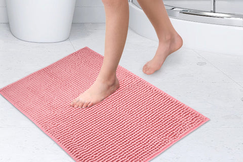 Emma Barclay Noodle Soft Touch Non-Slip Bathroom Rug in Pink - Shower Mat 40x60cm
