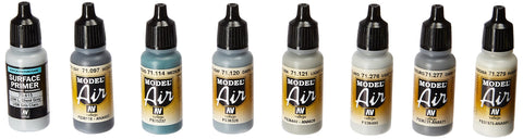 Acrylicos Vallejo "Us Navy & USMC Colors from 70'S to Present" Model Air Set, Blue, 17 ml (Pack of 8)