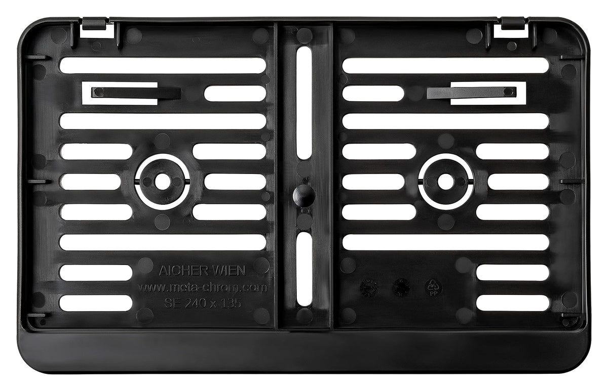 AUTOLIGHT 24 License Plate Holder 240 x 130 mm for Many Motorcycles and Scooters Made of ABS Plastic Black