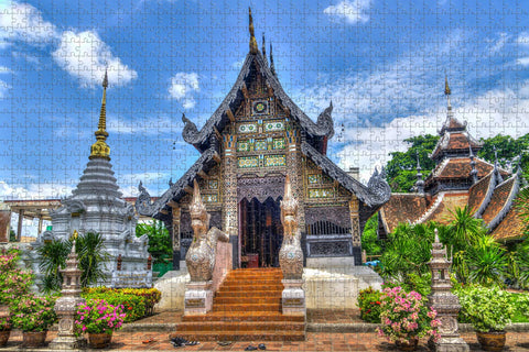 Umsufa Thailand Chiang Mai Old City Jigsaw Puzzle for Adults 1000 Piece Wooden Travel Gift Souvenir