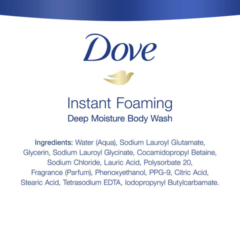 Dove Foaming Body Wash Shower Foam Deep Moisture 250 Pumps Per Bottle 13.5 oz 2 Count