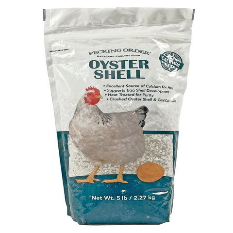 Pecking Order Oyster Shell - Calcium Supplement to Support Laying Hens and Strong Egg Shell Development (5 LB)
