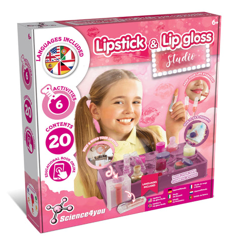 Science4you Kit Make Glosses, Lipsticks & Lip Balm-7 Beauty Activities for Kids Included, Original Gift for Girls Age 8 9 10 11+