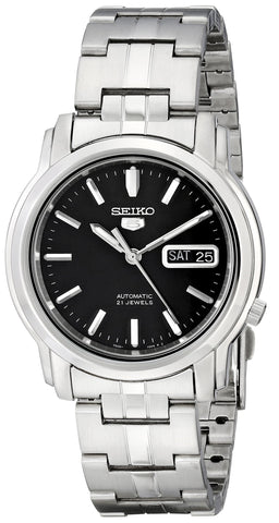 Seiko Men's SNKK71 Seiko 5 Automatic Stainless Steel Watch with Black Dial