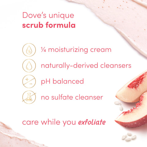 Dove Body Scrub White Peach & Crushed Rice 3 Count for Visibly Silky-Smooth, Nourished Skin, with ÃƒÆ’Ã¢â‚¬Å¡Ãƒâ€šÃ‚Â¼ Moisturizing Cream, 10.5 oz