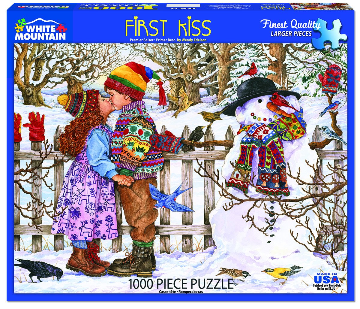 White Mountain Puzzles First Kiss Jigsaw Puzzle, 1000 Piece Jigsaw Puzzle