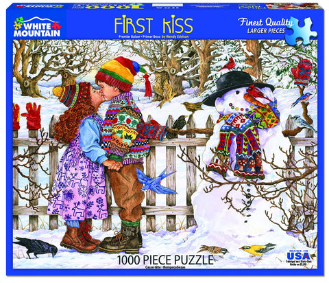 White Mountain Puzzles First Kiss Jigsaw Puzzle, 1000 Piece Jigsaw Puzzle