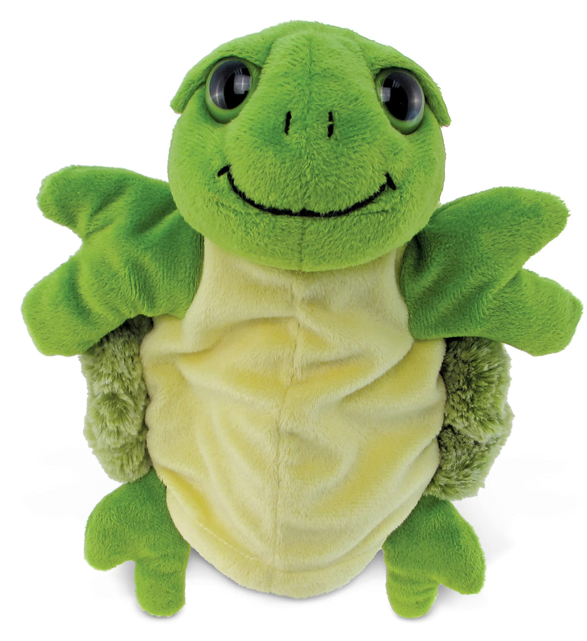 DolliBu Sea Turtle Hand Puppet - Super Soft Plush Stuffed Animal Hand Puppets for Kids, Cute Educational Turtle Hand Puppets for Adults, Teaching Story Telling Puppet Show Theater Games - 10 Inches