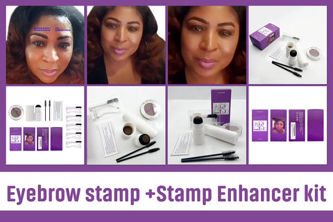Eyebrow Stamp + Stamp Enhancer Powder Kit (Dark Brown)