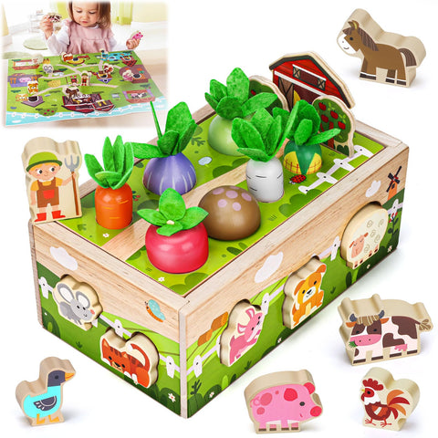 Montessori Wooden Sensory Toddler Toys: Babies 12 Months Toy for 1 2 3 Year Old Boys Girls | 1st Birthday Baby Gifts for 1-2 Year Olds Educational Learning Present Easter Gift Fine Motor Skills
