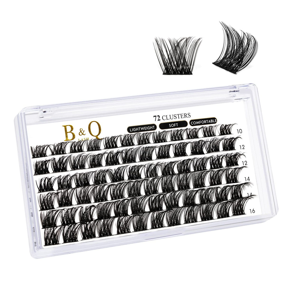 Lash Clusters B34 D Curl 10-16mm DIY Lash Extensions 72 Clusters Lashes C D Curl B&Q LASH Wispy Volume Lashes Eyelash Clusters Extensions Individual Lashes Cluster DIY at Home (B34,D-10-16mm new)