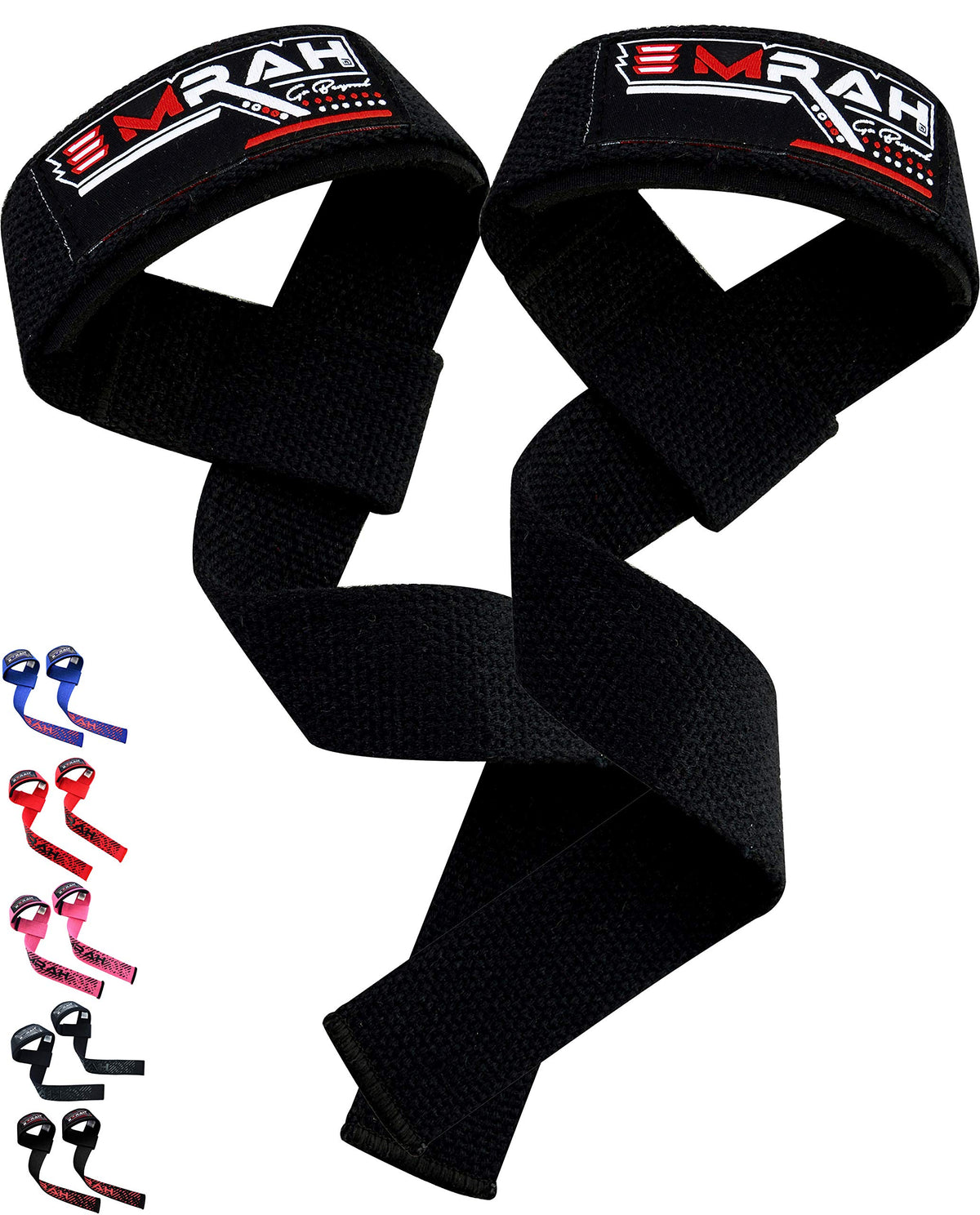 EMRAH Padded Lifting Deadlift Straps for Weightlifting & Powerlifting | Extra Long Wrist Weight Lifting Straps Gym Straps (Black)