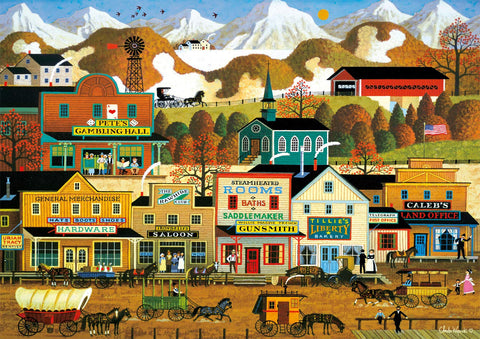 Buffalo Games - Charles Wysocki - Pete's Gambling Hall - 300 LARGE Piece Jigsaw Puzzle