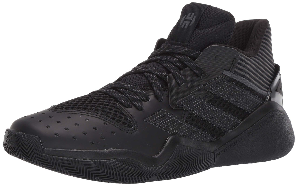 adidas Unisex Harden Stepback Basketball Shoe, Black/Grey/Black, 6 US Men